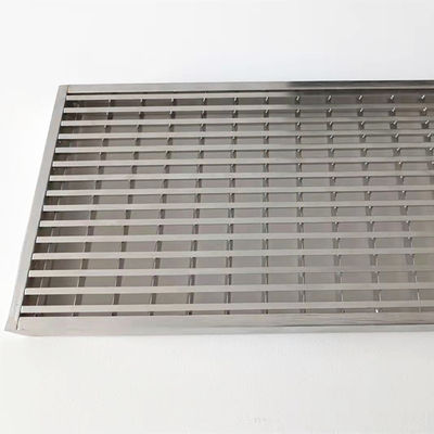 Welding Flat 5mm Drain Cover Ss Floor Grating Pressure Locked